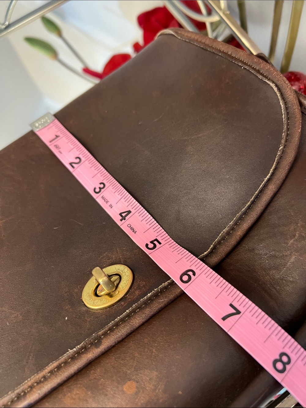 Vintage COACH City Bag 9790 Brown Leather Turnlock Crossbody w/Dust Bag & Charm - Picture 15 of 16